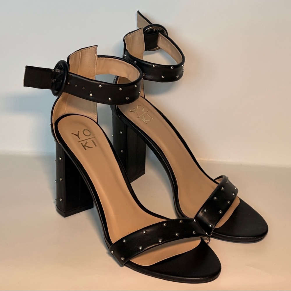 Yoki Black Studded Heels